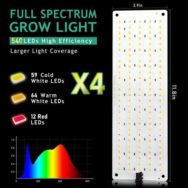 Plastic Development Plant Grow Light, 540 Leds Full Spectrum Grow Lights For Indoor Plants